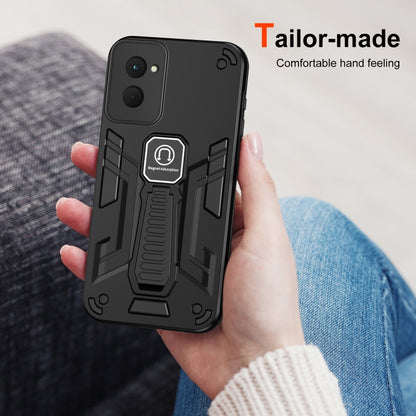 For Motorola Moto G Power 2024 Shockproof Holder Phone Case(Black) by buy2fix