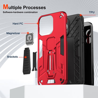 For Motorola Moto G Power 2024 Shockproof Holder Phone Case(Red) by buy2fix