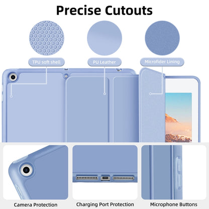For iPad 10.2 2021 / 2020 / 2019 3-fold TPU Smart Leather Tablet Case with Pen Slot(Ice Blue) - iPad 10.2 Cases by buy2fix | Online Shopping UK | buy2fix