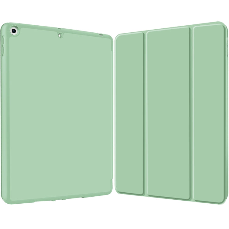 For iPad 10.2 2021 / 2020 / 2019 3-fold TPU Smart Leather Tablet Case with Pen Slot(Green) - iPad 10.2 Cases by buy2fix | Online Shopping UK | buy2fix