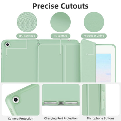 For iPad 10.2 2021 / 2020 / 2019 3-fold TPU Smart Leather Tablet Case with Pen Slot(Green) - iPad 10.2 Cases by buy2fix | Online Shopping UK | buy2fix