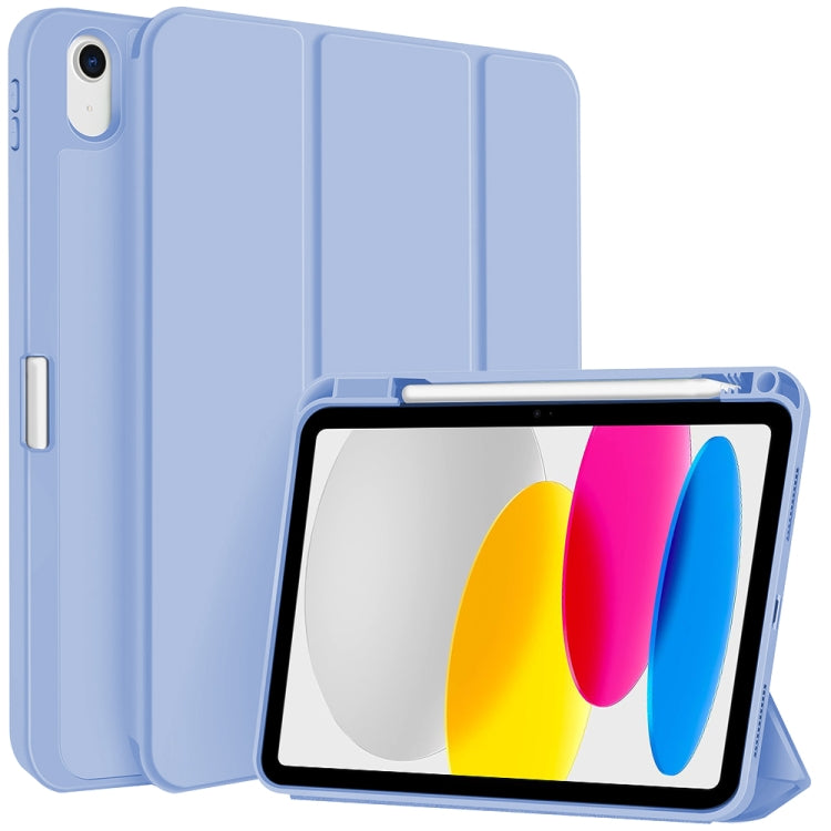 For iPad 2025 / 2022 3-fold TPU Smart Leather Tablet Case with Pen Slot(Ice Blue) - iPad 2025 / 2022 Cases by buy2fix | Online Shopping UK | buy2fix