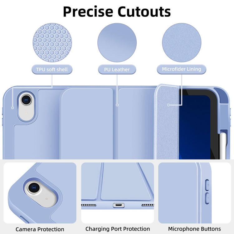 For iPad 2025 / 2022 3-fold TPU Smart Leather Tablet Case with Pen Slot(Ice Blue) - iPad 2025 / 2022 Cases by buy2fix | Online Shopping UK | buy2fix