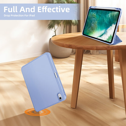 For iPad 2025 / 2022 3-fold TPU Smart Leather Tablet Case with Pen Slot(Ice Blue) - iPad 2025 / 2022 Cases by buy2fix | Online Shopping UK | buy2fix