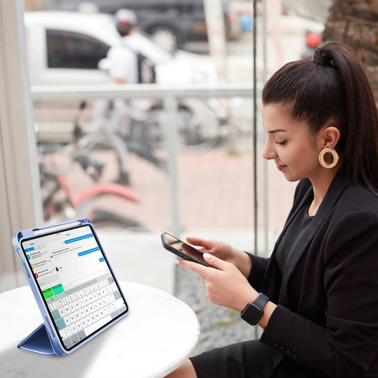 For iPad 2025 / 2022 3-fold TPU Smart Leather Tablet Case with Pen Slot(Ice Blue) - iPad 2025 / 2022 Cases by buy2fix | Online Shopping UK | buy2fix