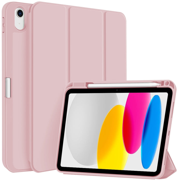 For iPad 2025 / 2022 3-fold TPU Smart Leather Tablet Case with Pen Slot(Pink) - iPad 2025 / 2022 Cases by buy2fix | Online Shopping UK | buy2fix