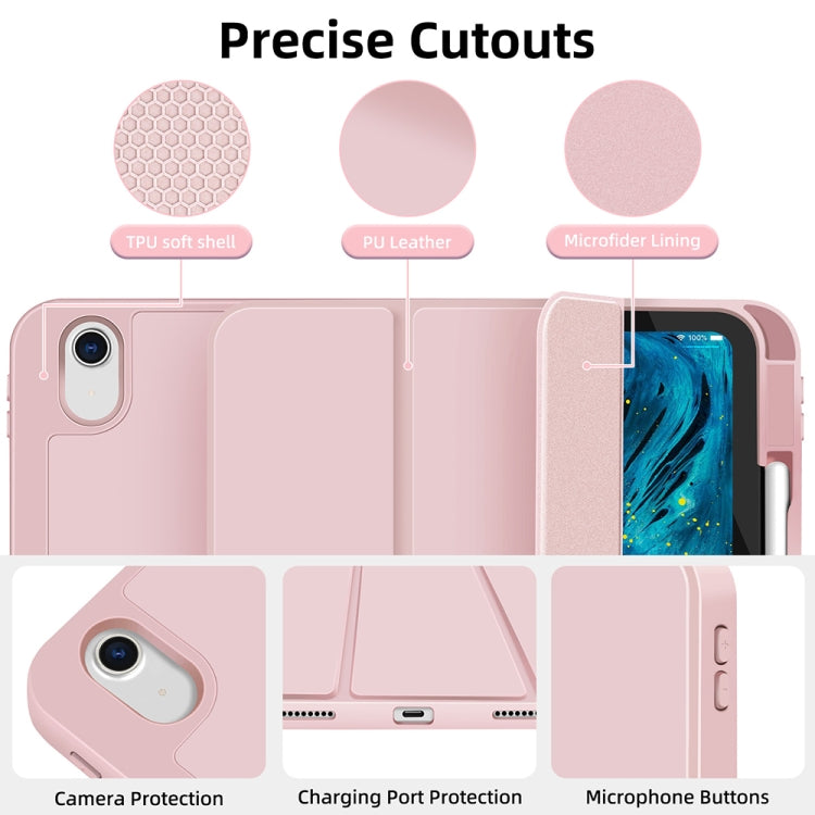 For iPad 2025 / 2022 3-fold TPU Smart Leather Tablet Case with Pen Slot(Pink) - iPad 2025 / 2022 Cases by buy2fix | Online Shopping UK | buy2fix