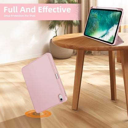 For iPad 2025 / 2022 3-fold TPU Smart Leather Tablet Case with Pen Slot(Pink) - iPad 2025 / 2022 Cases by buy2fix | Online Shopping UK | buy2fix
