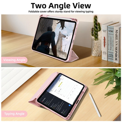 For iPad 2025 / 2022 3-fold TPU Smart Leather Tablet Case with Pen Slot(Pink) - iPad 2025 / 2022 Cases by buy2fix | Online Shopping UK | buy2fix