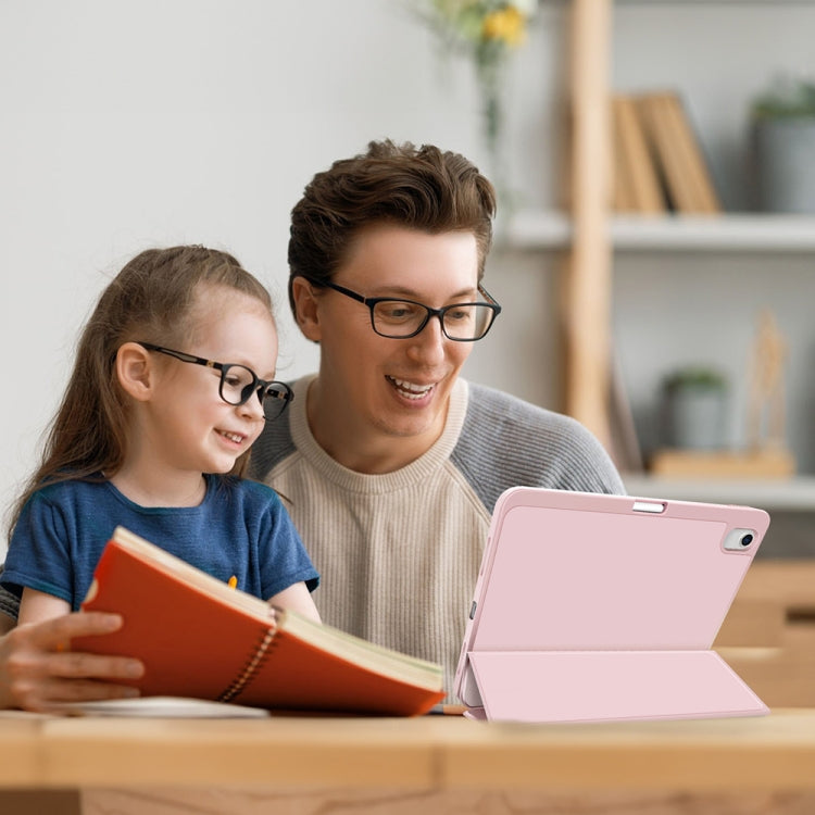 For iPad 2025 / 2022 3-fold TPU Smart Leather Tablet Case with Pen Slot(Pink) - iPad 2025 / 2022 Cases by buy2fix | Online Shopping UK | buy2fix