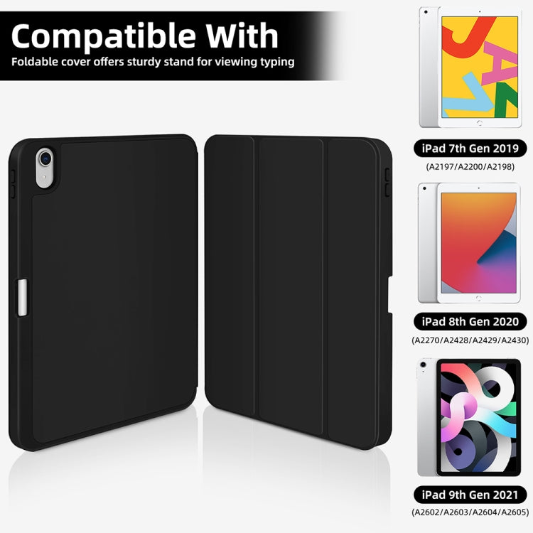 For iPad 2025 / 2022 3-fold TPU Smart Leather Tablet Case with Pen Slot(Black) - iPad 2025 / 2022 Cases by buy2fix | Online Shopping UK | buy2fix