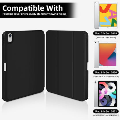 For iPad 2025 / 2022 3-fold TPU Smart Leather Tablet Case with Pen Slot(Black) - iPad 2025 / 2022 Cases by buy2fix | Online Shopping UK | buy2fix
