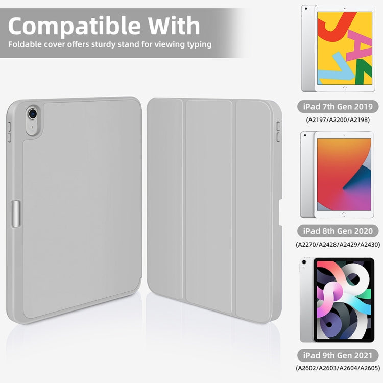 For iPad 2025 / 2022 3-fold TPU Smart Leather Tablet Case with Pen Slot(Grey) - iPad 2025 / 2022 Cases by buy2fix | Online Shopping UK | buy2fix
