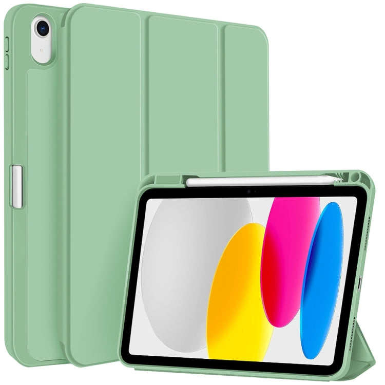 For iPad 2025 / 2022 3-fold TPU Smart Leather Tablet Case with Pen Slot(Green) - iPad 2025 / 2022 Cases by buy2fix | Online Shopping UK | buy2fix