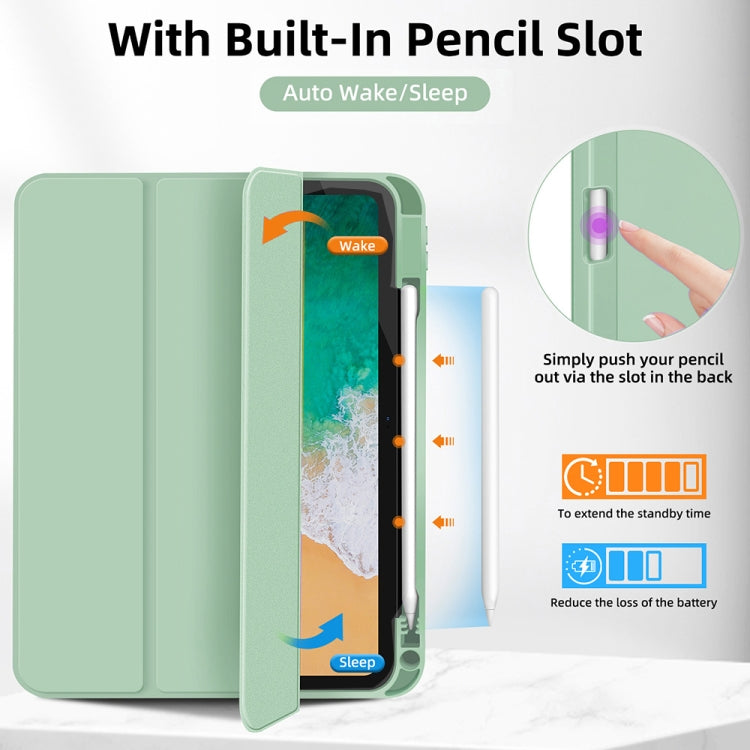 For iPad 2025 / 2022 3-fold TPU Smart Leather Tablet Case with Pen Slot(Green) - iPad 2025 / 2022 Cases by buy2fix | Online Shopping UK | buy2fix