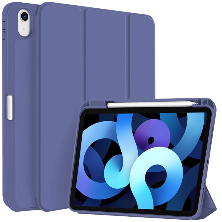 For iPad Air 5 / 4 3-fold TPU Smart Leather Tablet Case with Pen Slot(Royal Blue) - iPad Air (2022) / (2020) 10.9 Cases by buy2fix | Online Shopping UK | buy2fix