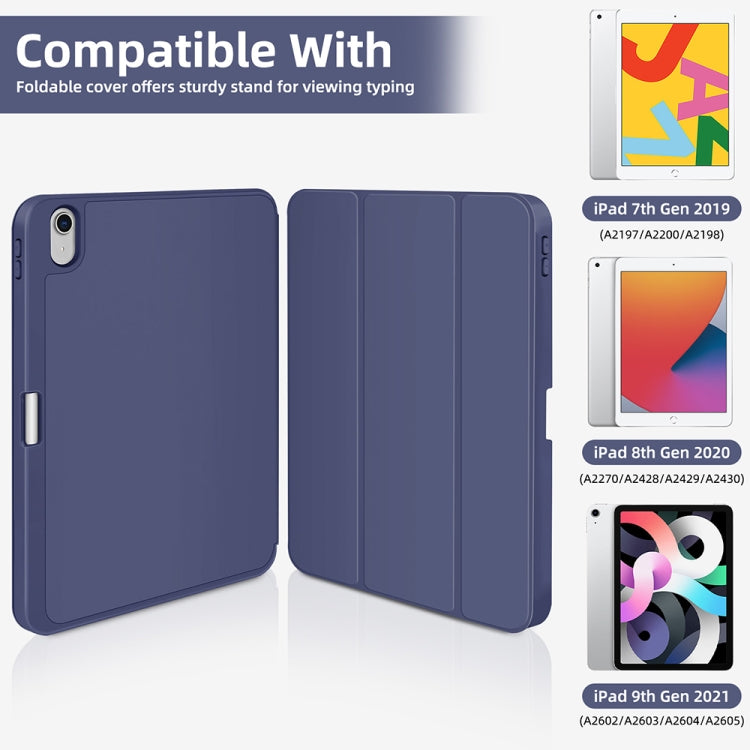 For iPad Air 5 / 4 3-fold TPU Smart Leather Tablet Case with Pen Slot(Royal Blue) - iPad Air (2022) / (2020) 10.9 Cases by buy2fix | Online Shopping UK | buy2fix