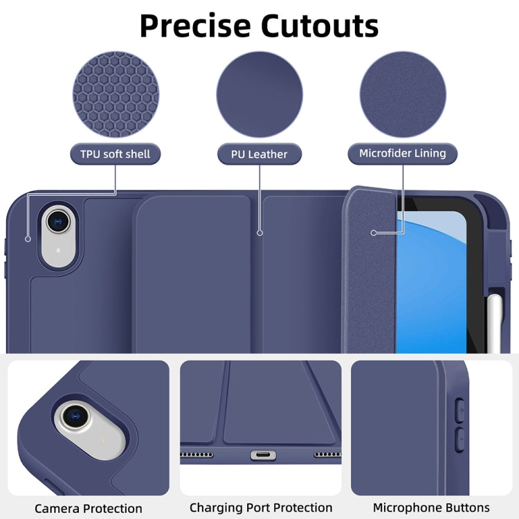 For iPad Air 5 / 4 3-fold TPU Smart Leather Tablet Case with Pen Slot(Royal Blue) - iPad Air (2022) / (2020) 10.9 Cases by buy2fix | Online Shopping UK | buy2fix