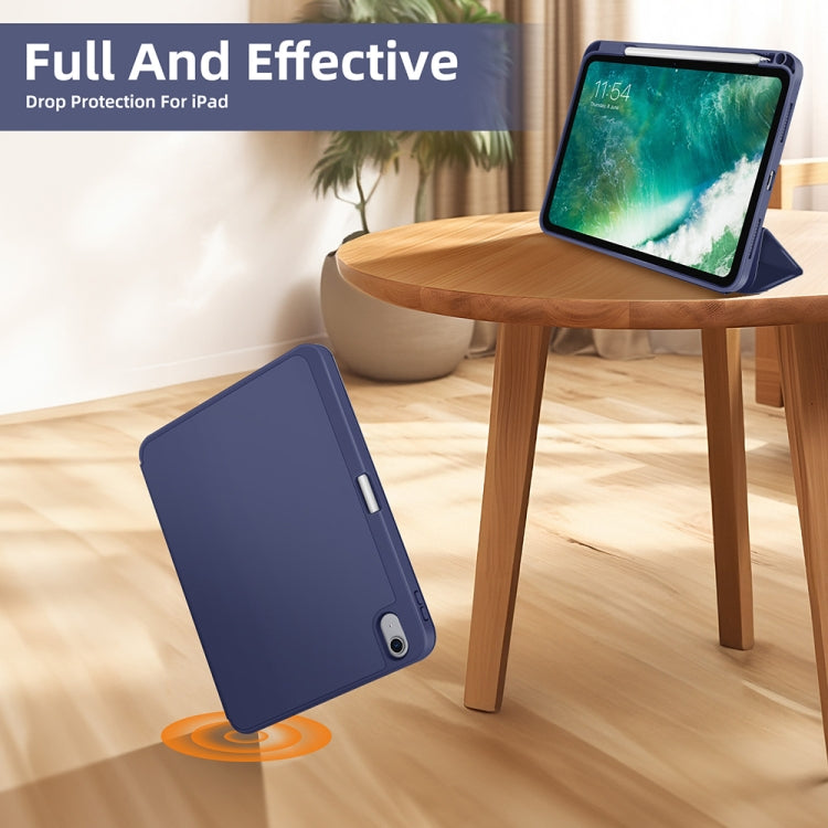 For iPad Air 5 / 4 3-fold TPU Smart Leather Tablet Case with Pen Slot(Royal Blue) - iPad Air (2022) / (2020) 10.9 Cases by buy2fix | Online Shopping UK | buy2fix