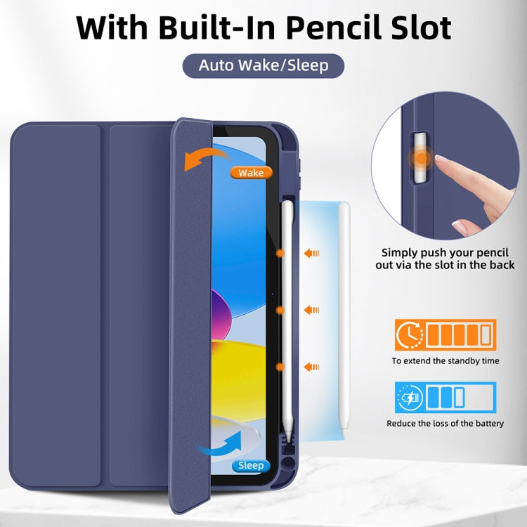 For iPad Air 5 / 4 3-fold TPU Smart Leather Tablet Case with Pen Slot(Royal Blue) - iPad Air (2022) / (2020) 10.9 Cases by buy2fix | Online Shopping UK | buy2fix
