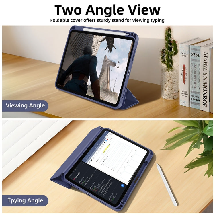 For iPad Air 5 / 4 3-fold TPU Smart Leather Tablet Case with Pen Slot(Royal Blue) - iPad Air (2022) / (2020) 10.9 Cases by buy2fix | Online Shopping UK | buy2fix