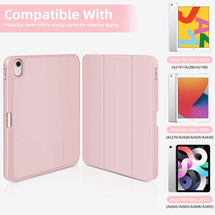 For iPad Air 5 / 4 3-fold TPU Smart Leather Tablet Case with Pen Slot(Pink) - iPad Air (2022) / (2020) 10.9 Cases by buy2fix | Online Shopping UK | buy2fix