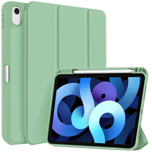 For iPad Air 5 / 4 3-fold TPU Smart Leather Tablet Case with Pen Slot(Green) - iPad Air (2022) / (2020) 10.9 Cases by buy2fix | Online Shopping UK | buy2fix