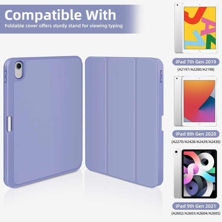 For iPad Air 5 / 4 3-fold TPU Smart Leather Tablet Case with Pen Slot(Lavender Purple) - iPad Air (2022) / (2020) 10.9 Cases by buy2fix | Online Shopping UK | buy2fix
