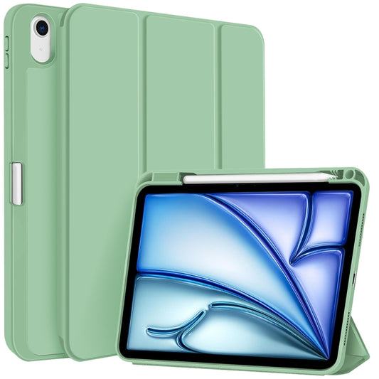 For iPad Air 11 2025 / 2024 3-fold TPU Smart Leather Tablet Case with Pen Slot(Green) - iPad Air 11 2025 / 2024 Cases by buy2fix | Online Shopping UK | buy2fix