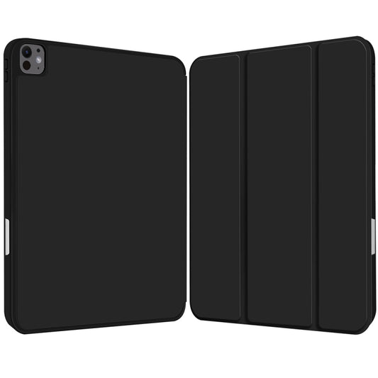 For iPad Pro 11 2024 3-fold TPU Smart Leather Tablet Case with Pen Slot(Black) - iPad Pro 11 2024 Cases by buy2fix | Online Shopping UK | buy2fix