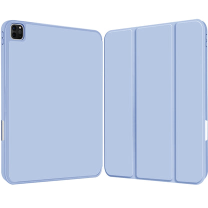 For iPad Pro 12.9 3-fold TPU Smart Leather Tablet Case with Pen Slot(Ice Blue) - iPad Pro 12.9 (2020) Cases by buy2fix | Online Shopping UK | buy2fix
