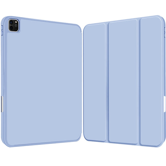 For iPad Pro 12.9 3-fold TPU Smart Leather Tablet Case with Pen Slot(Ice Blue) - iPad Pro 12.9 (2020) Cases by buy2fix | Online Shopping UK | buy2fix