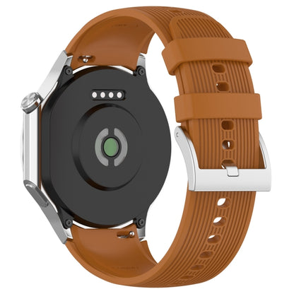 For OPPO Watch X2 Vertical Texture Silicone Watch Band(Brown) - Watch Bands by buy2fix | Online Shopping UK | buy2fix