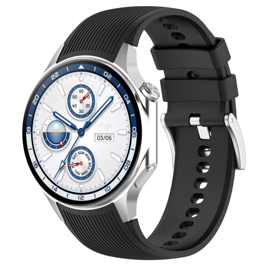 For OPPO Watch X2 Vertical Texture Silicone Watch Band(Black) - Watch Bands by buy2fix | Online Shopping UK | buy2fix