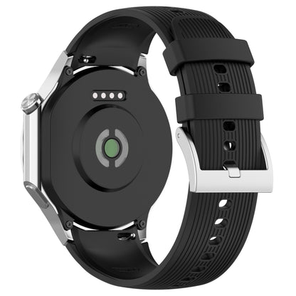 For OPPO Watch X2 Vertical Texture Silicone Watch Band(Black) - Watch Bands by buy2fix | Online Shopping UK | buy2fix