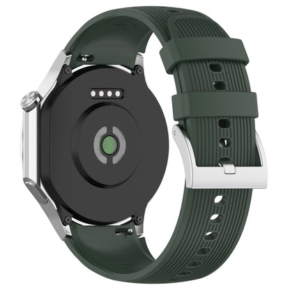 For OPPO Watch X2 Vertical Texture Silicone Watch Band(Dark Green) - Watch Bands by buy2fix | Online Shopping UK | buy2fix