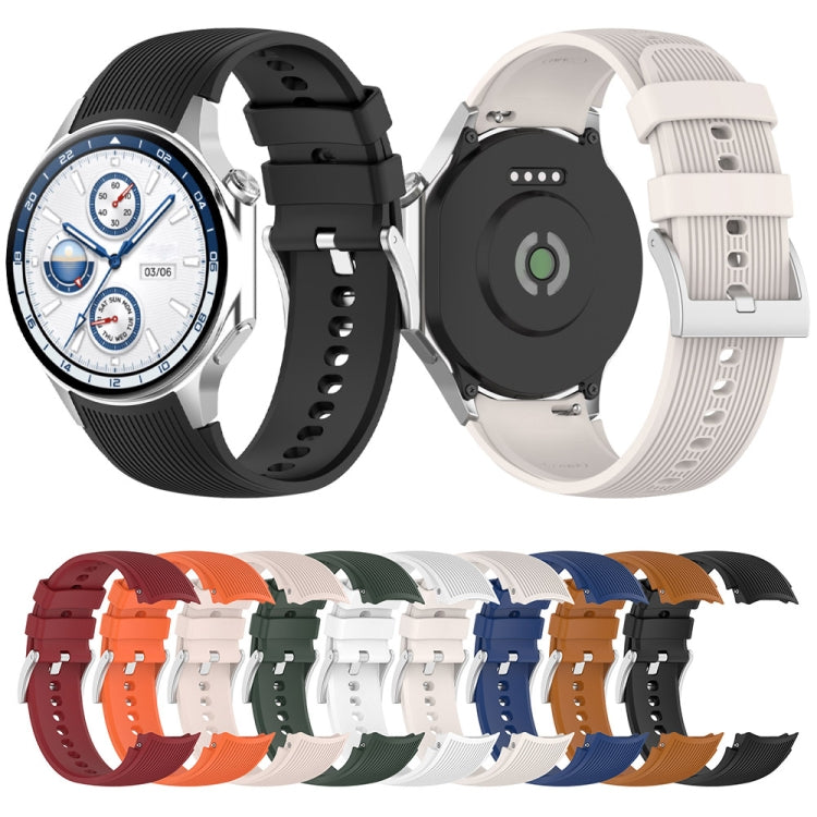 For OPPO Watch X2 Vertical Texture Silicone Watch Band(Black) - Watch Bands by buy2fix | Online Shopping UK | buy2fix