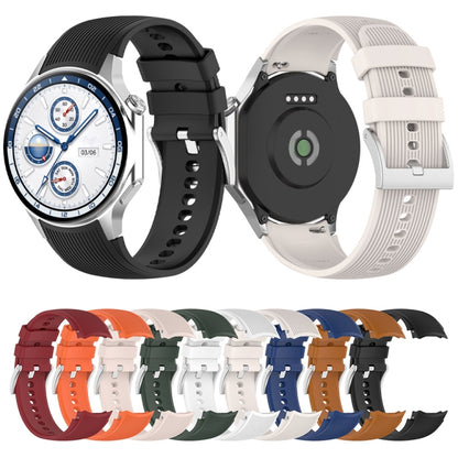 For OPPO Watch X2 Vertical Texture Silicone Watch Band(Orange) - Watch Bands by buy2fix | Online Shopping UK | buy2fix