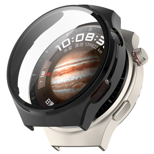 For Huawei Watch 4 Pro Space Edition PC + Curved Glass Film Integrated Watch Protective Case(Black)