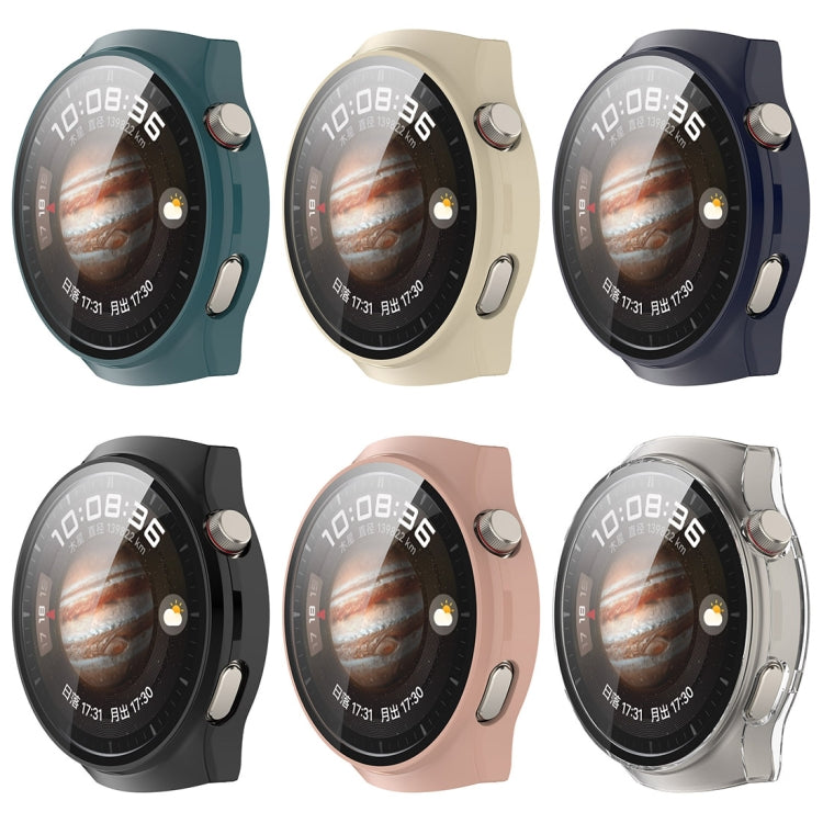 For Huawei Watch 4 Pro Space Edition PC + Curved Glass Film Integrated Watch Protective Case(Ivory White) by buy2fix