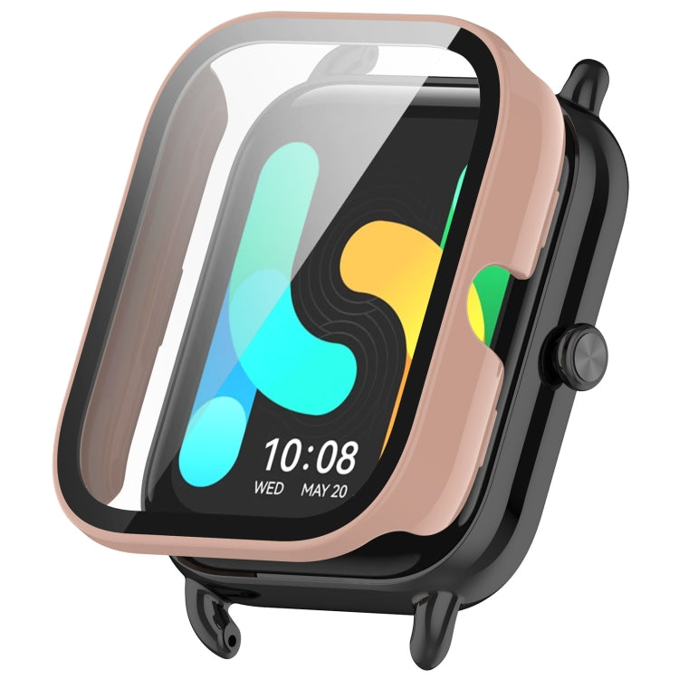For Xiaomi HayLou GST/GST Lite/RS4 Plus PC + Tempered Film Integrated Watch Protective Case(Pink) - Watch Cases by buy2fix | Online Shopping UK | buy2fix