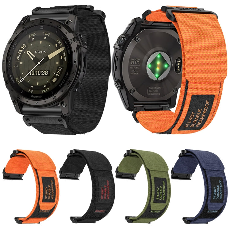 For Garmin MARQ Athlete Gen 2 22mm Two-Section Nylon Watch Band(Black) by buy2fix