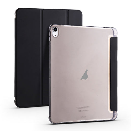 For iPad Air 11 2025 / 2024 3-fold TPU Leather Smart Tablet Case with Pen Slot(Black) - iPad Air 11 2025 / 2024 Cases by buy2fix | Online Shopping UK | buy2fix