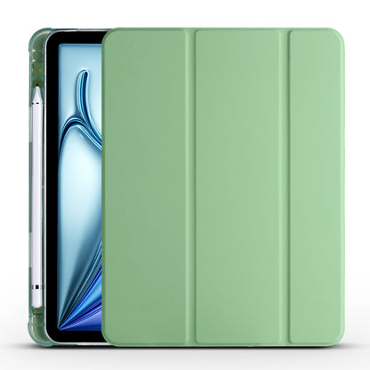 For iPad Air 11 2025 / 2024 3-fold TPU Leather Smart Tablet Case with Pen Slot(Matcha Green) - iPad Air 11 2025 / 2024 Cases by buy2fix | Online Shopping UK | buy2fix