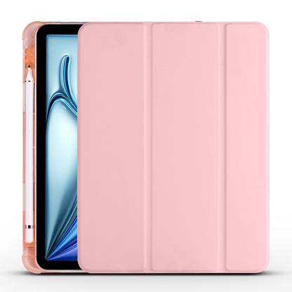 For iPad Air 11 2025 / 2024 3-fold TPU Leather Smart Tablet Case with Pen Slot(Pink) - iPad Air 11 2025 / 2024 Cases by buy2fix | Online Shopping UK | buy2fix