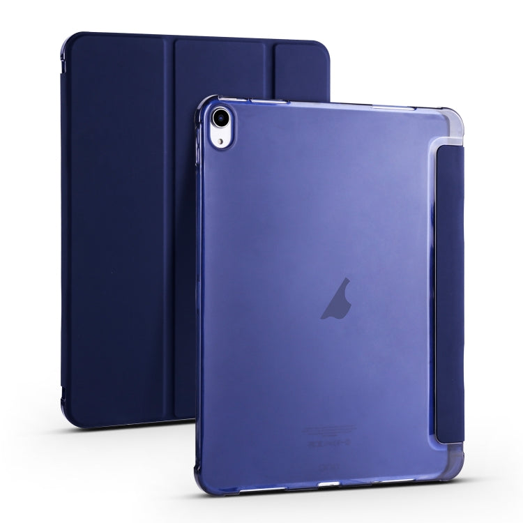 For iPad Air 11 2025 / 2024 3-fold TPU Leather Smart Tablet Case with Pen Slot(Dark Blue) - iPad Air 11 2025 / 2024 Cases by buy2fix | Online Shopping UK | buy2fix