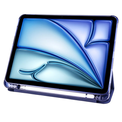 For iPad Air 11 2025 / 2024 3-fold TPU Leather Smart Tablet Case with Pen Slot(Dark Blue) - iPad Air 11 2025 / 2024 Cases by buy2fix | Online Shopping UK | buy2fix