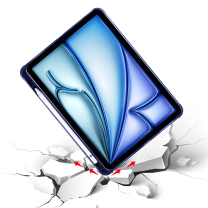 For iPad Air 11 2025 / 2024 3-fold TPU Leather Smart Tablet Case with Pen Slot(Dark Blue) - iPad Air 11 2025 / 2024 Cases by buy2fix | Online Shopping UK | buy2fix