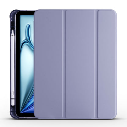 For iPad Air 11 2025 / 2024 3-fold TPU Leather Smart Tablet Case with Pen Slot(Lavender Purple) - iPad Air 11 2025 / 2024 Cases by buy2fix | Online Shopping UK | buy2fix