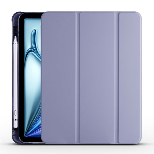For iPad Air 11 2025 / 2024 3-fold TPU Leather Smart Tablet Case with Pen Slot(Lavender Purple) - iPad Air 11 2025 / 2024 Cases by buy2fix | Online Shopping UK | buy2fix